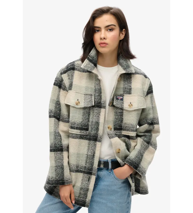 per donna W4010448A Camicia beige spessa senza fodera (S), Casual, Poliestere, Manica lunga