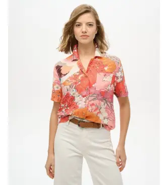 per donna W4010464A Maglietta Coral Beach Resort (S), Casual, Viscosa, Manica lunga, Corallo