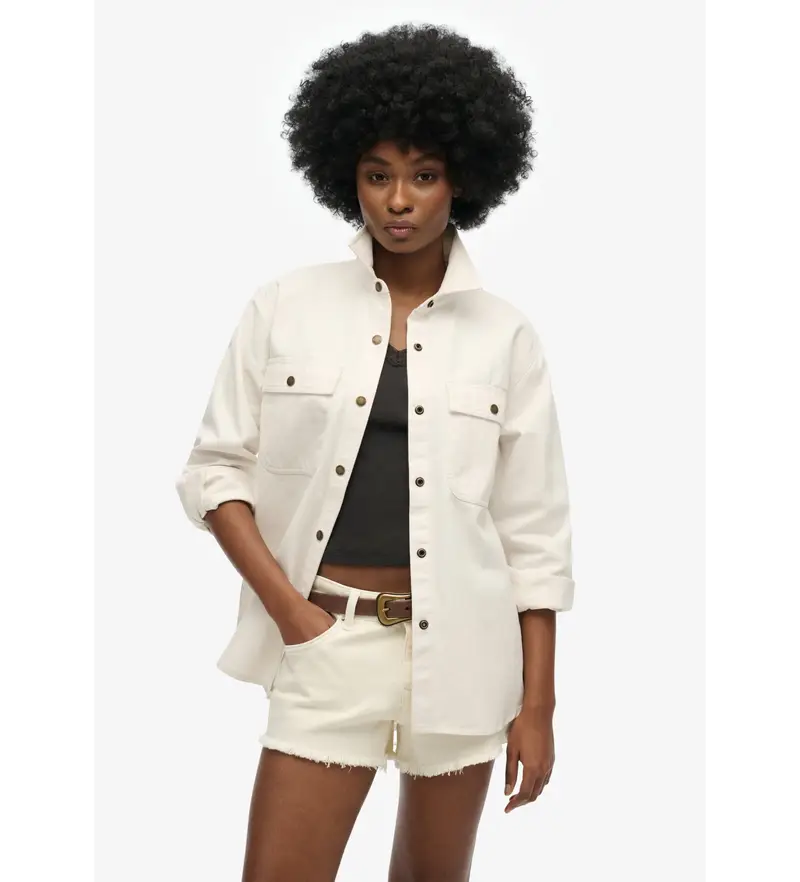 per donna W4010465A Camicia da lavoro bianca (XS), Bianco, Casual, Cotone, Manica lunga