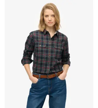 per donna W4010513A Camicia da boscaiolo blu navy (XL), Casual, Cotone, Manica lunga