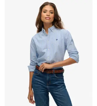 per donna W4010565A Camicia Oxford blu slim (XS), Casual, Cotone, Manica lunga