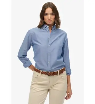 per donna W4010565A Camicia Oxford slim fit blu (S), Casual, Cotone, Classico, Manica lunga