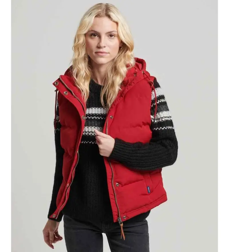 Superdry Gilet Donna Rosso 2678414