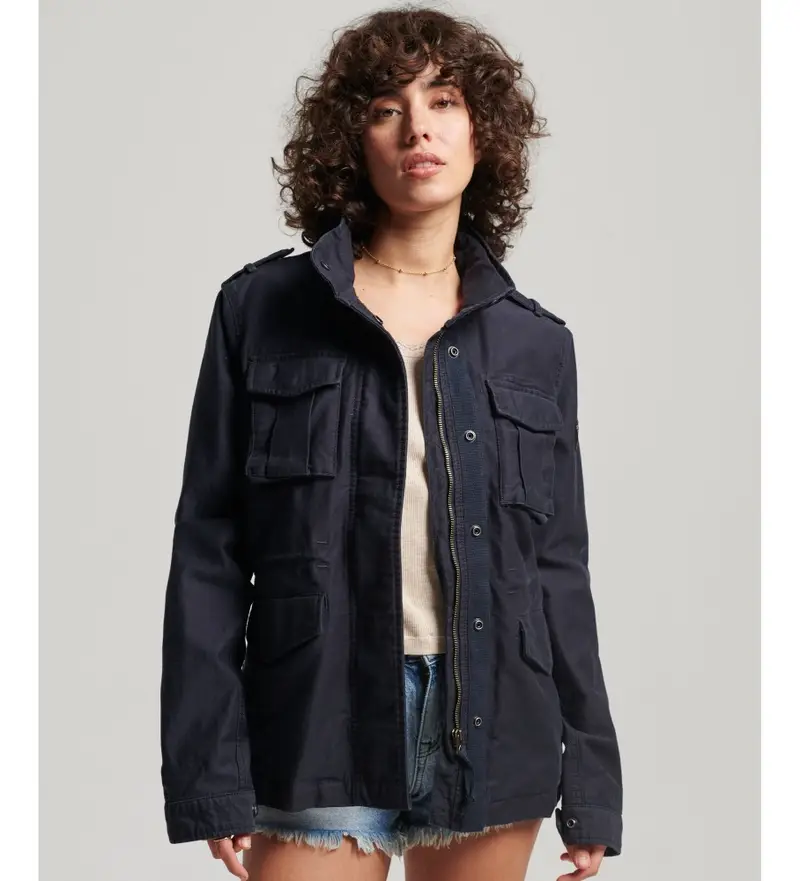 per donna W5011524A Giacca blu navy vintage M65 (XS), Casual, Cotone, Manica lunga