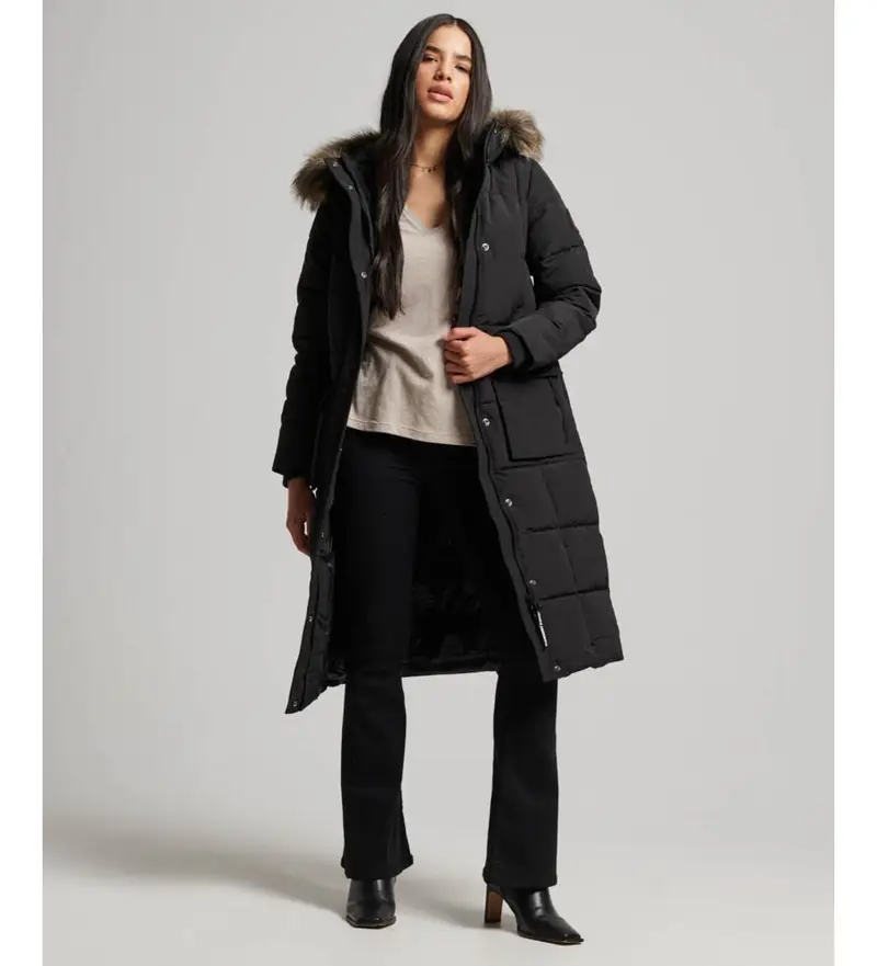 per donna W5011566A Cappotto imbottito lungo Everest (XS), Nero, Casual, Poliestere