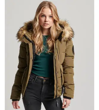 per donna W5011576A Bomber imbottito con cappuccio verde Everest (S), Casual, Poliestere