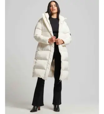 per donna W5011642A Cappotto lungo imbottito bianco con cappuccio (S), Casual, Poliestere