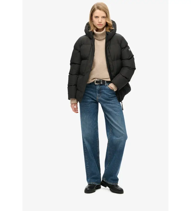 per donna W5011728A Giacca nera 5 Baffle (S), Nero, Casual, Polister riciclato, Sostenibile