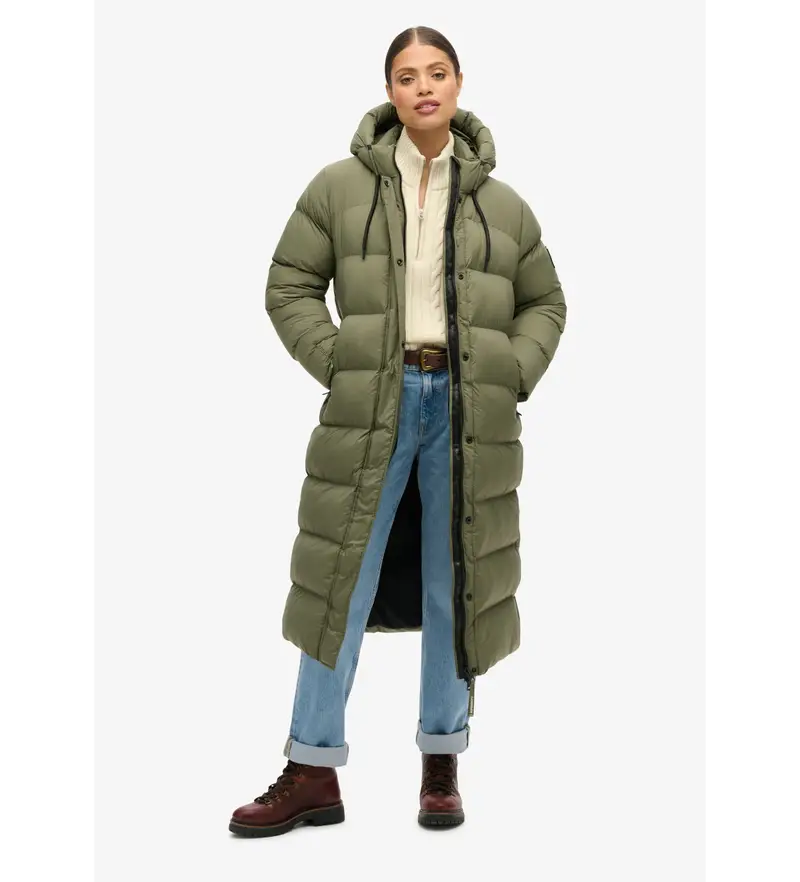 per donna. W5011735A Giubbotto lungo imbottito in Ripstop verde (S), Casual, Polister riciclato, Sostenibile