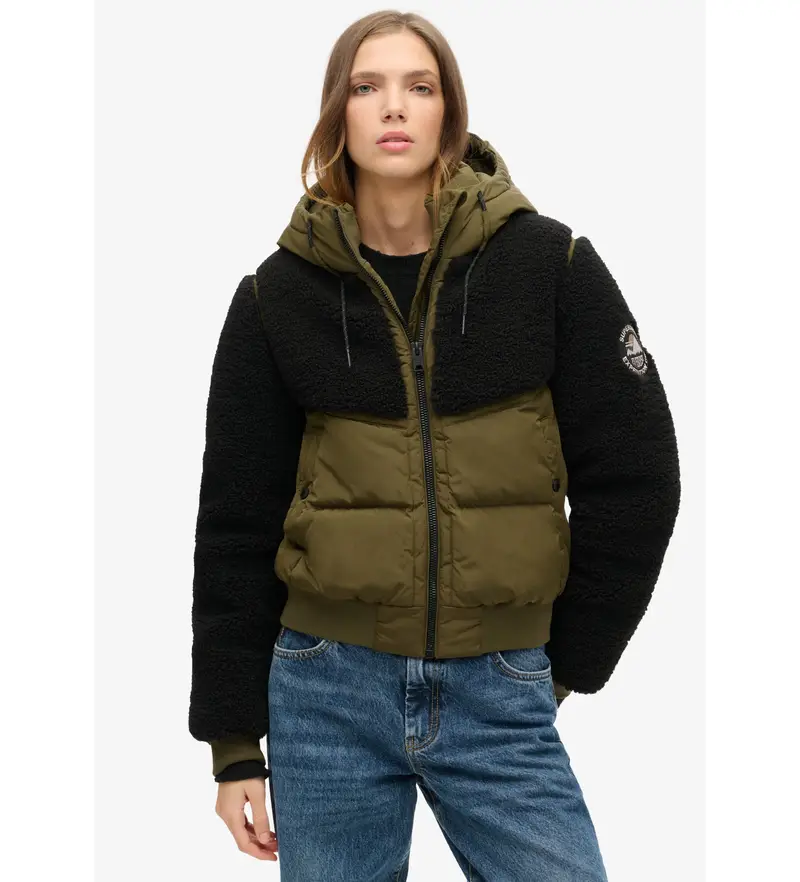 per donna. W5011758A Giubbotto bomber ibrido verde Everest (S), Casual, Poliestere, Sostenibile