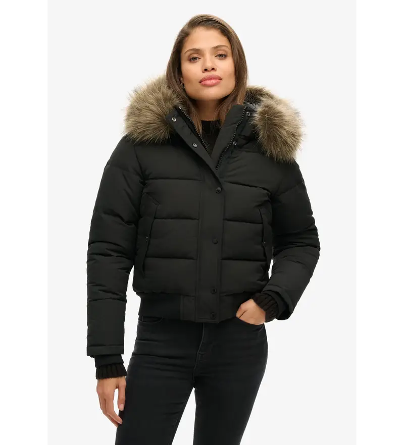 Superdry Giubbotto bomber Everest nero donna in poliestere