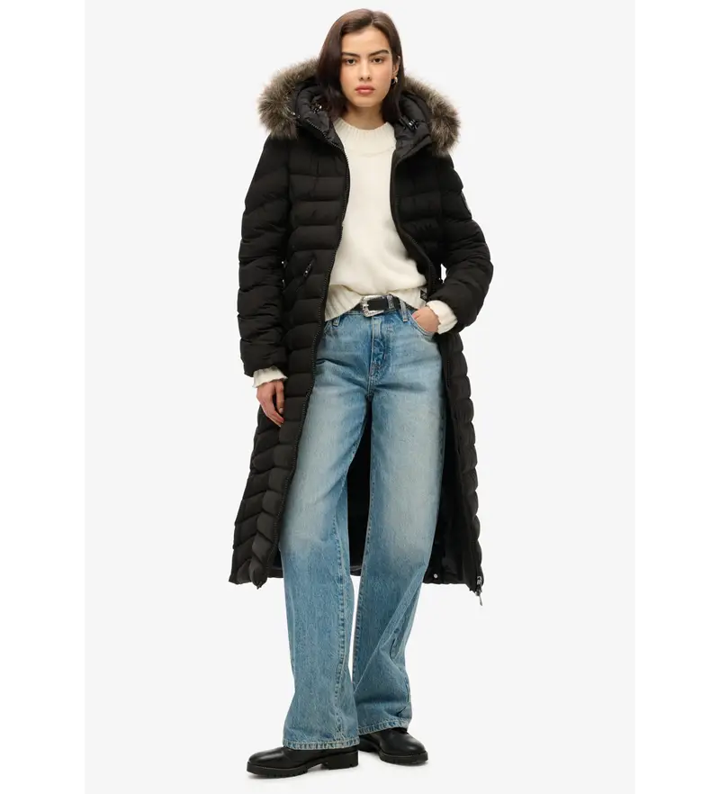 per donna W5011790A Mantello nero lungo Fuji (S), Casual, Polister riciclato, Sostenibile