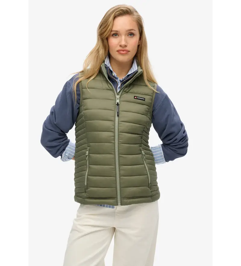 Superdry Gilet Donna Verde 3833604
