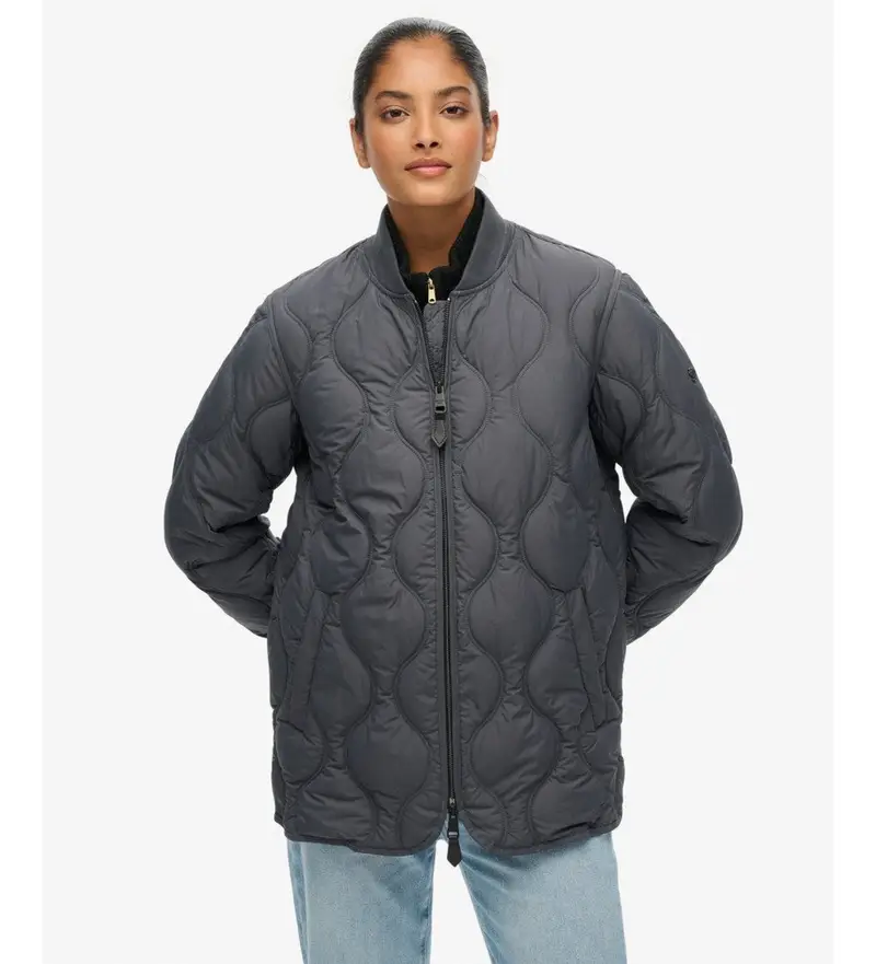 per donna W5011931A Giacca corta trapuntata grigia (XS), Casual, Grigio, Poliestere