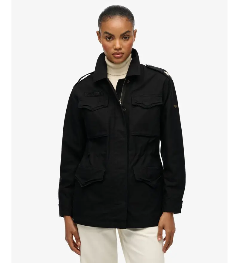 per donna W5011938A Giacca da campo decorata, nera (XL), Nero, Casual, Cotone