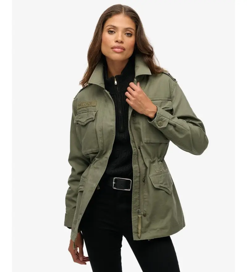 per donna. W5011938A Giacca verde Field decorata (M), Casual, Cotone