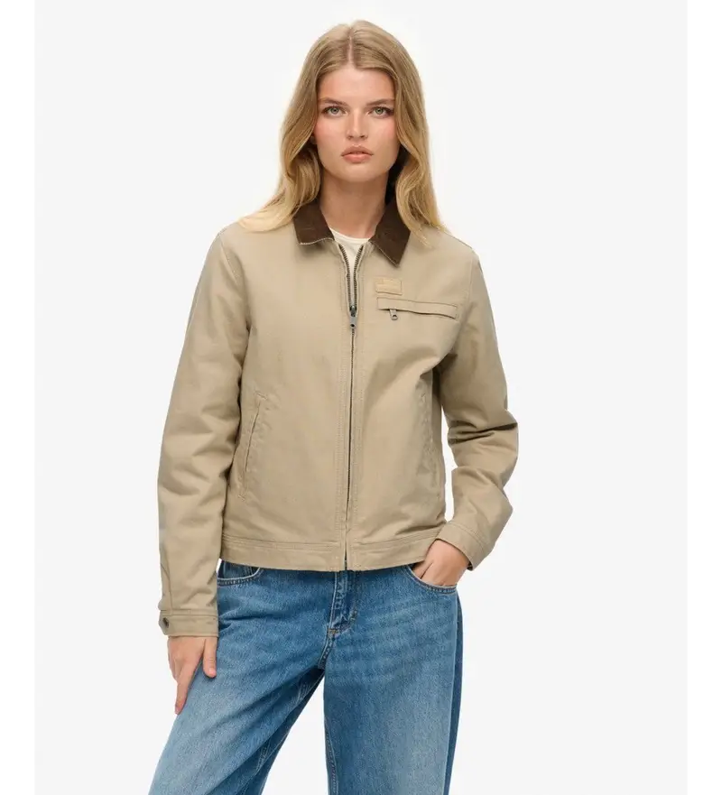 per donna W5011944A Giacca beige con collo in cordoncino e trapunta Ranch Humus (XL), Casual, Cotone