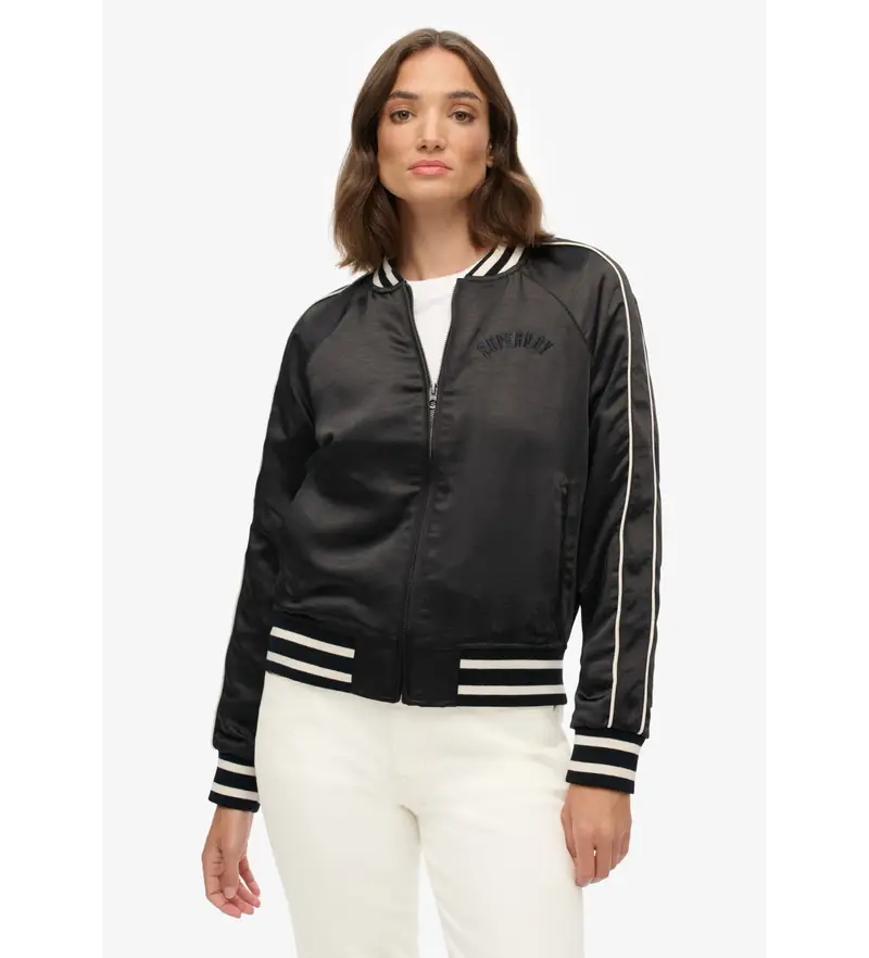 per donna. W5011953A Bomber Suikajan ricamato nero (XL), Casual, Poliestere