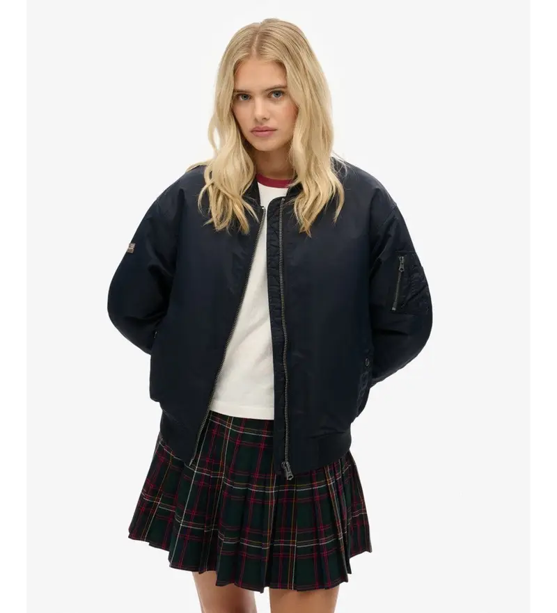 per donna W5011961A Giubbotto Bomber MA1 Blu Navy (XS), Casual, Poliestere