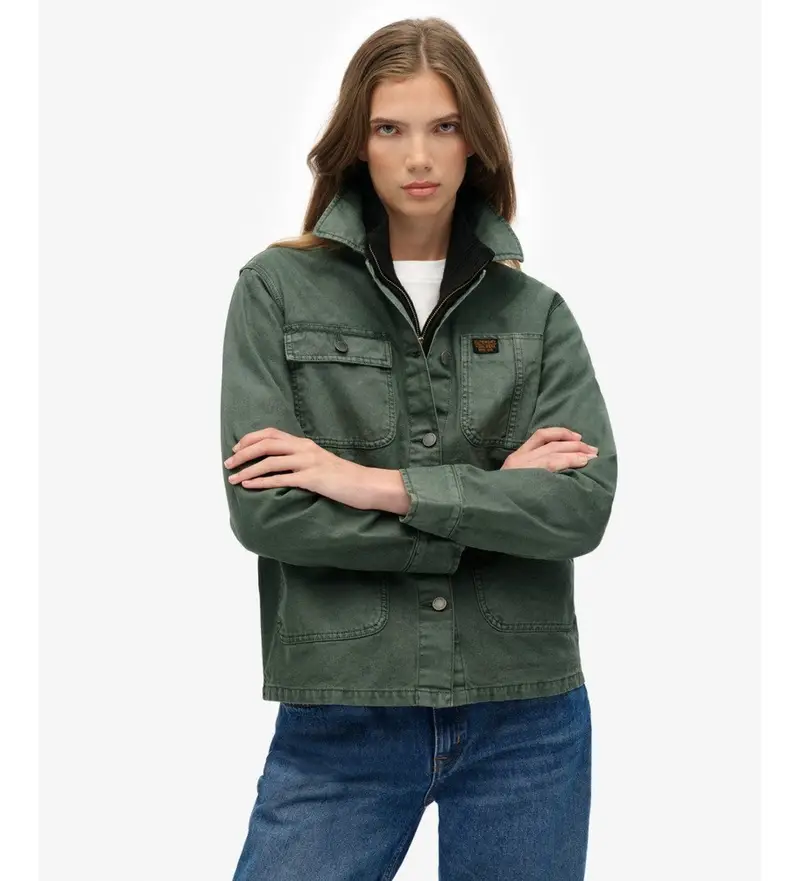 per donna. W5011991A Giacca verde da lavoro (M), Casual, Cotone