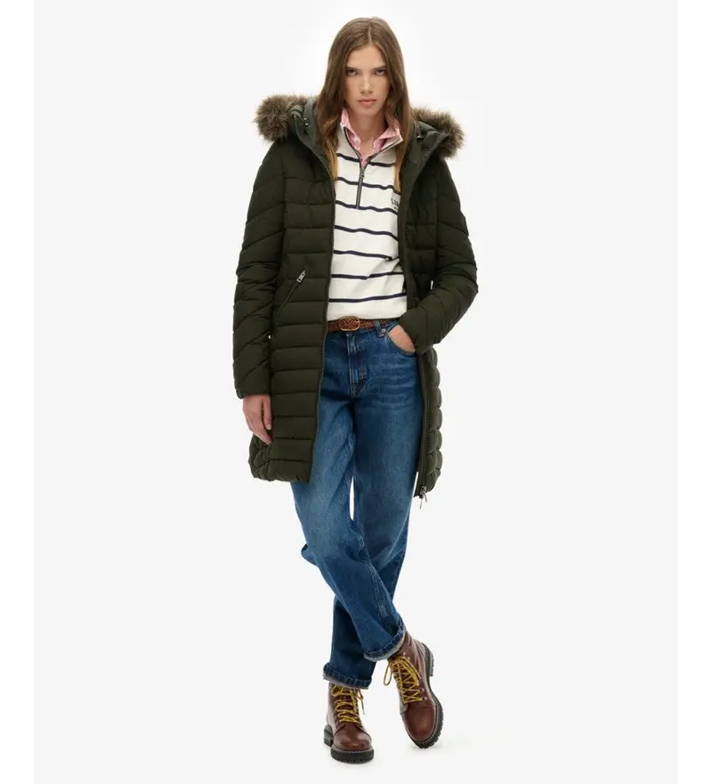 per donna. W5011999A Cappotto Fuji sintetico verde scuro (S), Casual, Poliestere