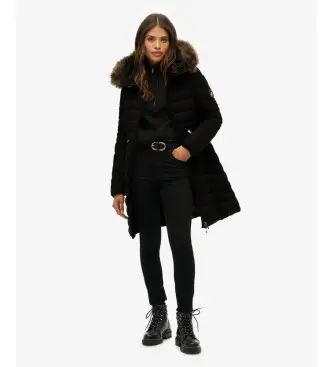 per donna W5011999A Cappotto nero in pelliccia sintetica Fuji (S), Casual, Poliestere