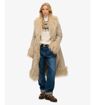 per donna W5012136A Cappotto afgano color talpa (XS), Casual, Poliestere, Taupe Naturale