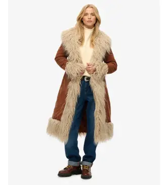 per donna W5012136A cappotto marrone afgano (M), Casual, Poliestere