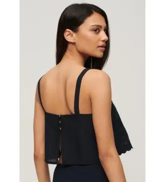 per donna W6011864A Canotta ricamata blu navy Ibiza (XS), Casual, Cotone, Viscosa, Senza maniche / cinghie