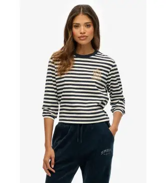 per donna W6012109A Maglietta blu navy Country Club (XS), Casual, Cotone, Manica lunga