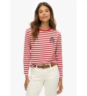 per donna W6012109A Maglietta rossa del Country Club (S), Rosso, Casual, Cotone, Manica lunga