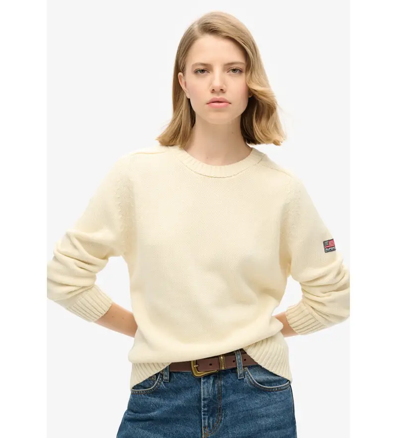 per donna W6110609A Maglione beige ampio (XL), Casual, Cotone