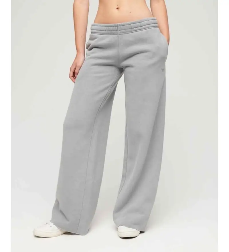 per donna W7010931A Pantaloni jogger dritti con effetto lavato grigio (42), Casual, Sportivo, Cotone