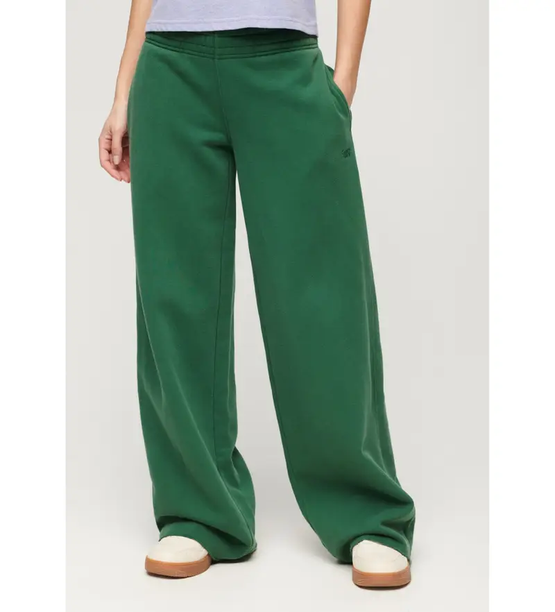 per donna. W7010931A Pantaloni jogger dritti con effetto lavato verde (M), Casual, Cotone
