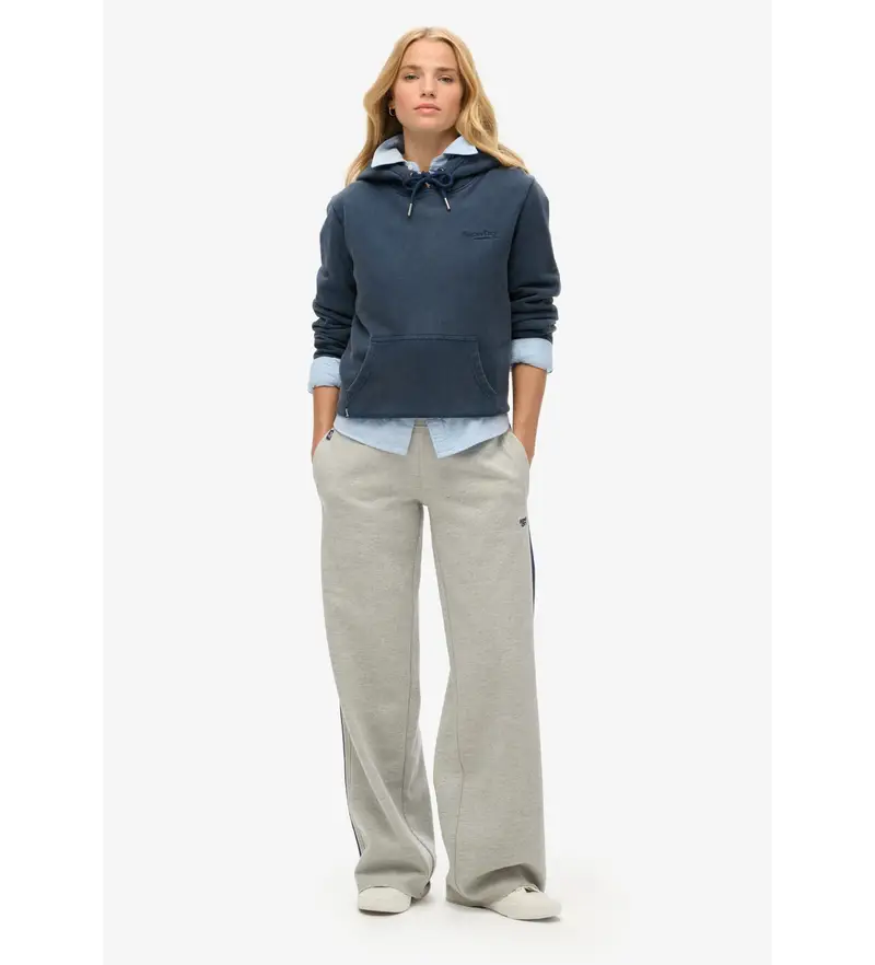 per donna W7011096A Pantaloni jogger dritti con logo Essential grigio (L), Casual, Sportivo, Multisport
