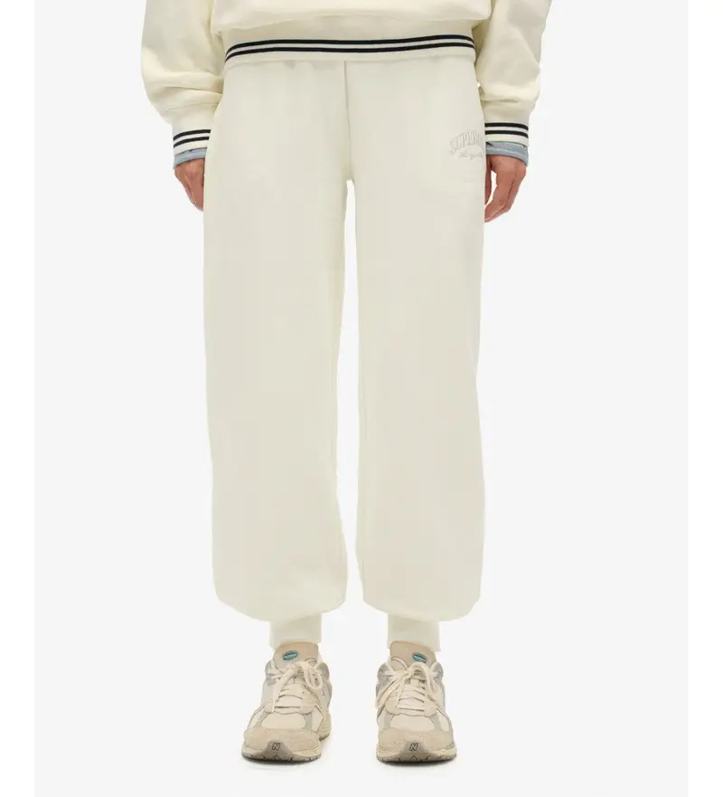 per donna W7011221A Pantaloni jogger Country Club Cuff bianchi sporchi (L), Bianco, Casual, Cotone