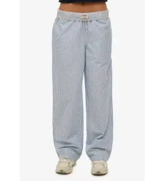 per donna W7011273A Pantaloni elastici a righe blu (XS), Homewear, Cotone