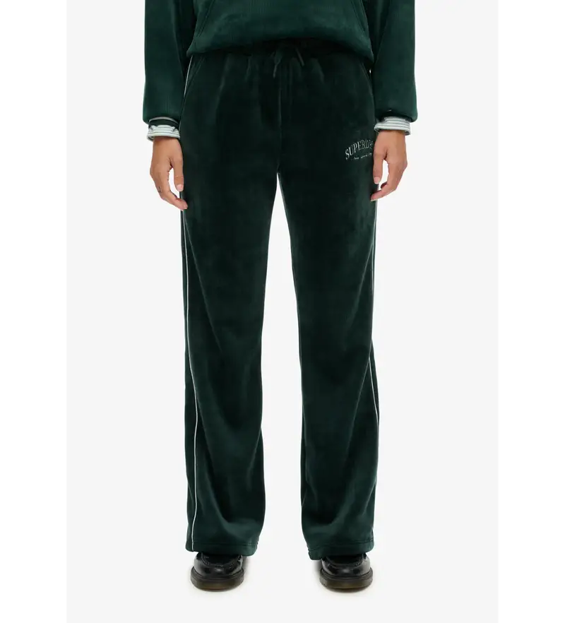 per donna. W7011274A Pantaloni dritti in velluto verde Country Club (S), Casual, Poliestere