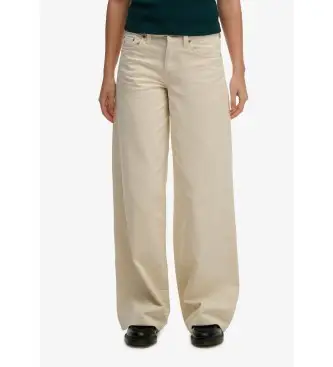 per donna W7011314A Pantaloni bianchi larghi (29/32), Bianco, Casual, Cotone