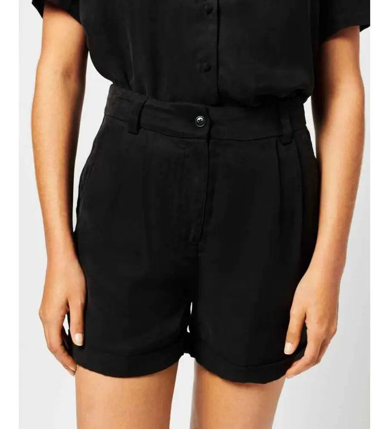 per donna W7110268A Shorts in cupro nero (XS), Casual, Viscosa