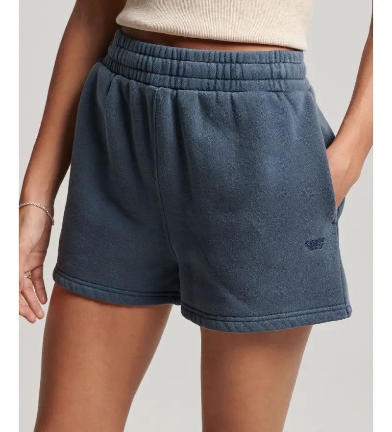 per donna W7110387A Pantaloncini sportivi con lavaggio vintage blu scuro (L), Casual, Poliestere, Navy