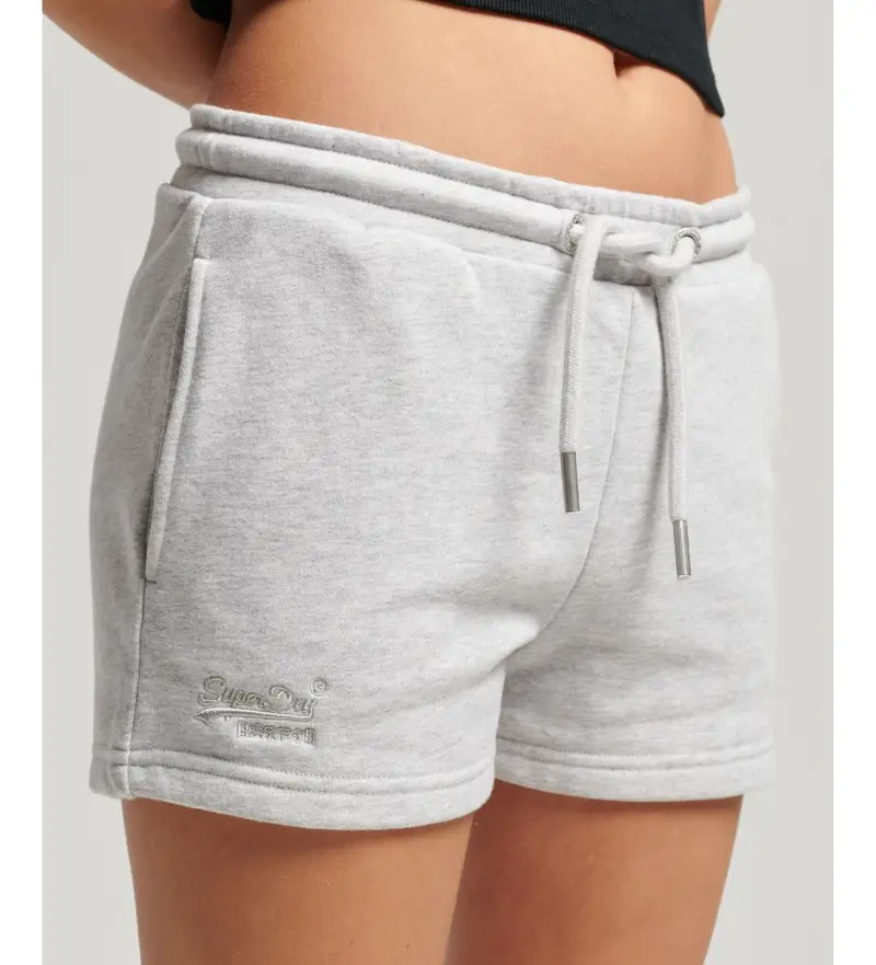 per donna W7110388A Shorts in maglia con logo Vintage ricamato grigio (M), Casual, Cotone, Sostenibile