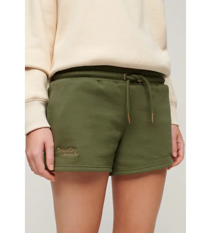 per donna. W7110427A Pantaloncini verdi con logo Essential (M), Casual, Verde, Cotone