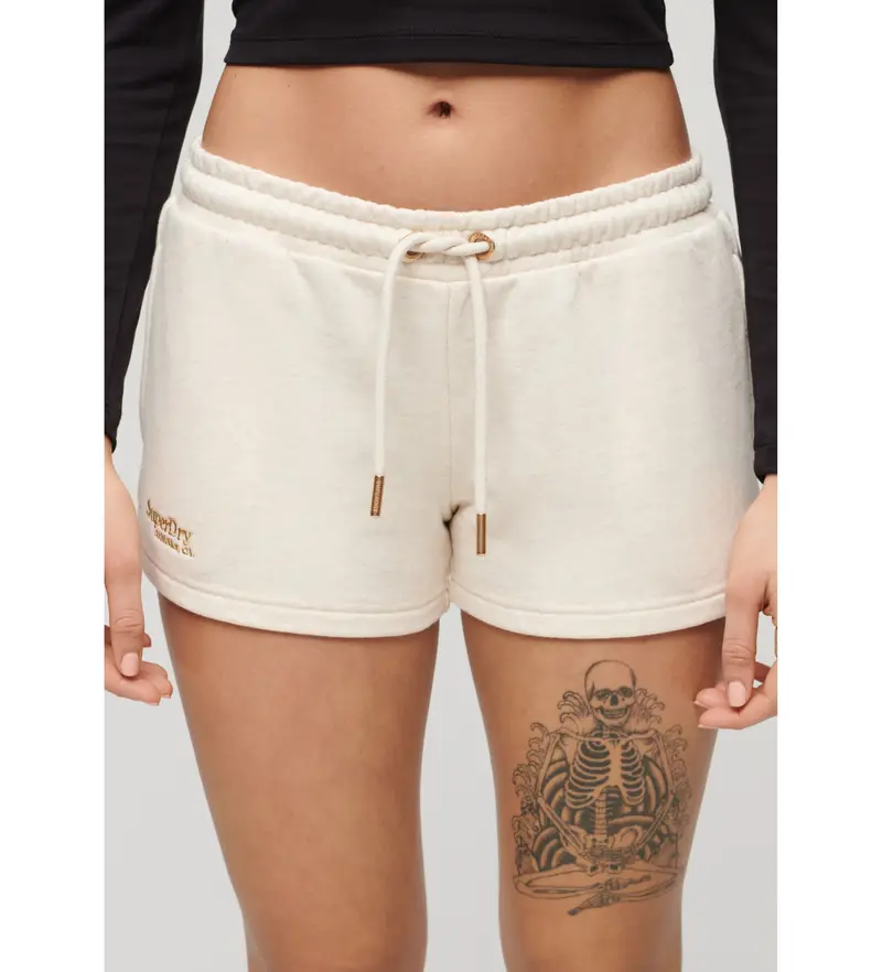 per donna W7110427A Shorts con logo Essential beige (M), Casual, Cotone