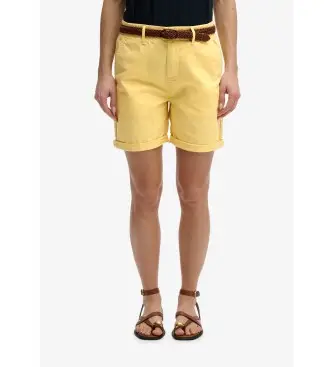 per donna W7110520A Pantaloncini chino gialli (L), Casual, Giallo, Cotone