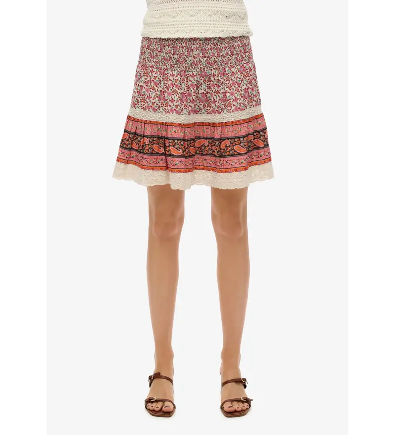 per donna W7210348A Gonna patchwork multicolore (XS), Casual, Cotone