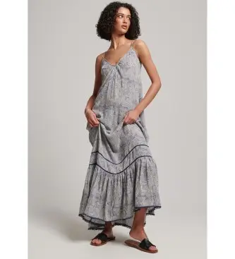 per donna W8011294A Abito lungo blu senza spalline (XXS), Casual, Viscosa, Senza maniche / cinghie