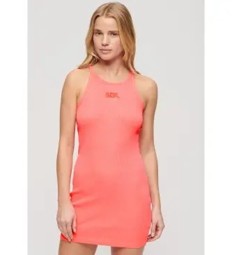 per donna W8011595A Abito ricamato a canale rosa (S), Casual, Senza maniche / cinghie, Cotone biologico, Sostenibile