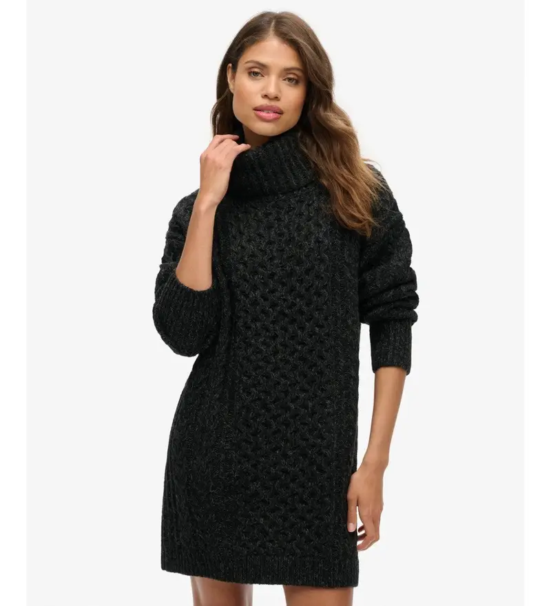 per donna W8011743A Abito in maglia nera (S), Nero, Casual, Acrilico