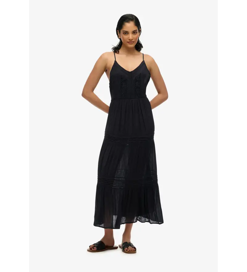 per donna W8011908A Abito nero Ibiza (XS), Casual, Viscosa, Senza maniche / cinghie